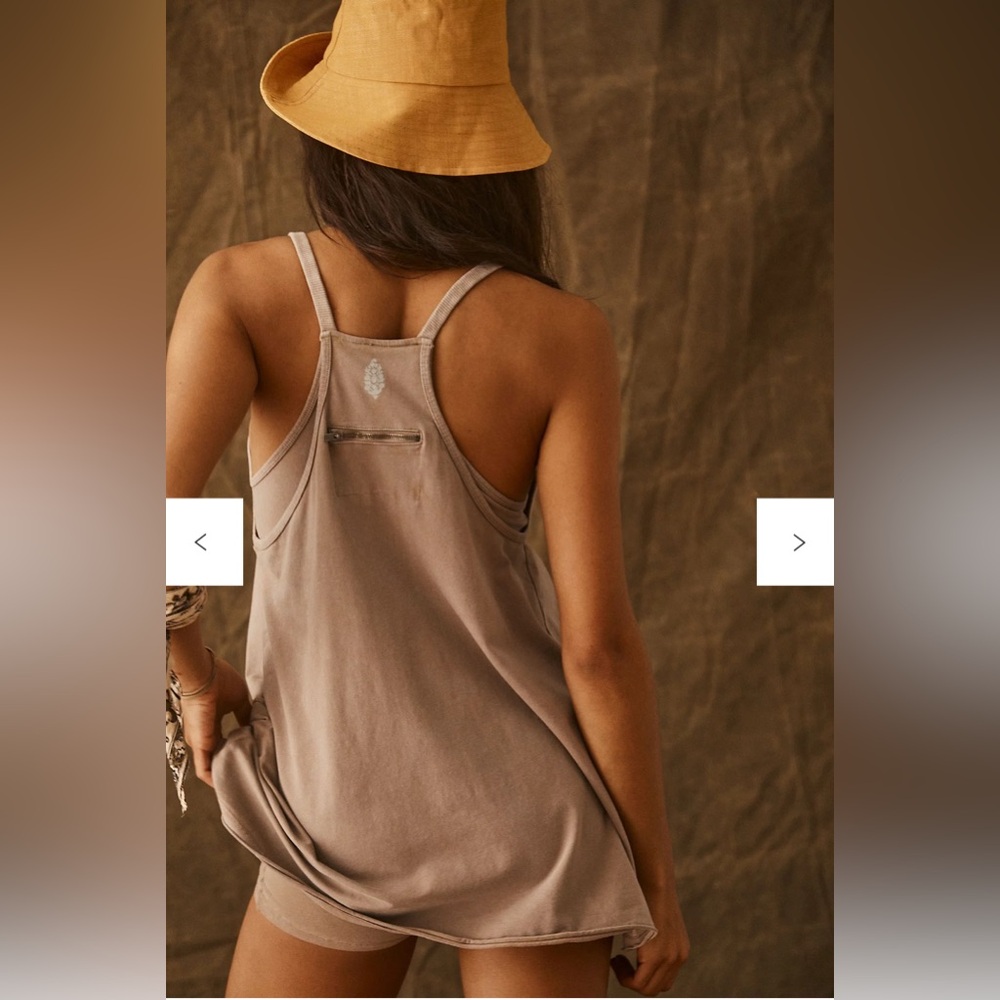 NWOT Free People Movement Hot Shot Mini Dress - Mocha Latte - Picture 3 of 15
